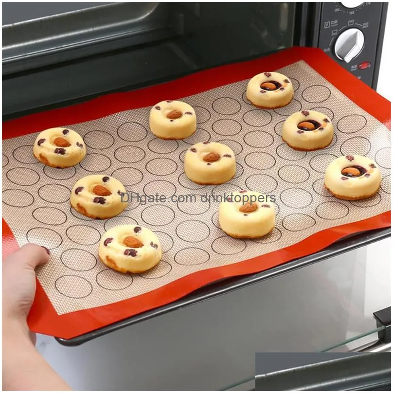 42x29.5cm baking mat non-stick silicone pad sheet bakeware pastry tools rolling dough mat for cake cookie macaron pads fashion