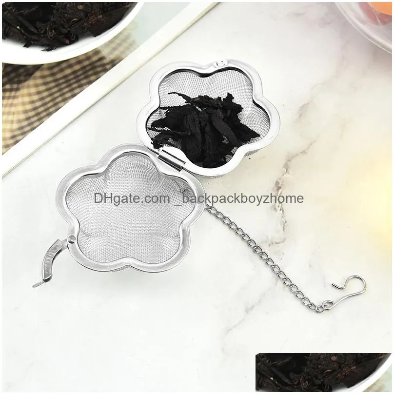 stainless steel teas strainer tools plum shape home coffee vanilla spice filter diffuser mini tea infuser