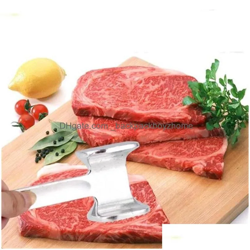 19.5cm kitchen aluminum alloy loose tenderizers meat hammer two sides pounders knock-sided for steak pork kitchen tools accessories
