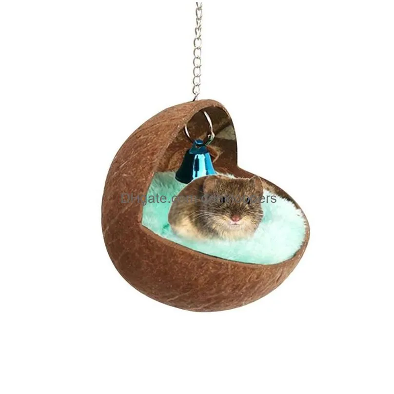 small pet house hamster guinea pig squirrel dutch pig sleeping nest round coconut shell parrot bird nests in stock