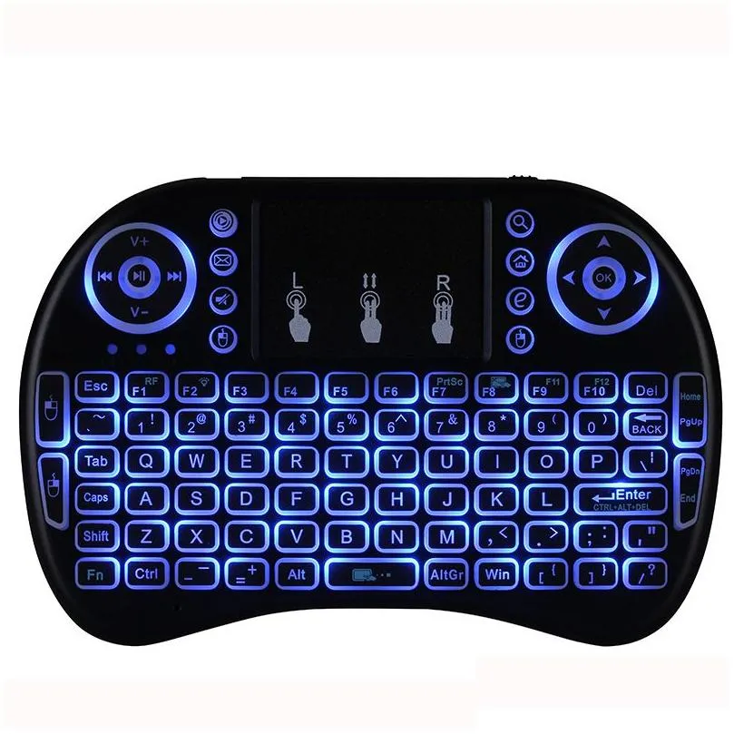 rii i8 2.4ghz wireless mouse gaming keyboards white backlight multi-color backlit mouse remote control for tv android boxes mxq pro