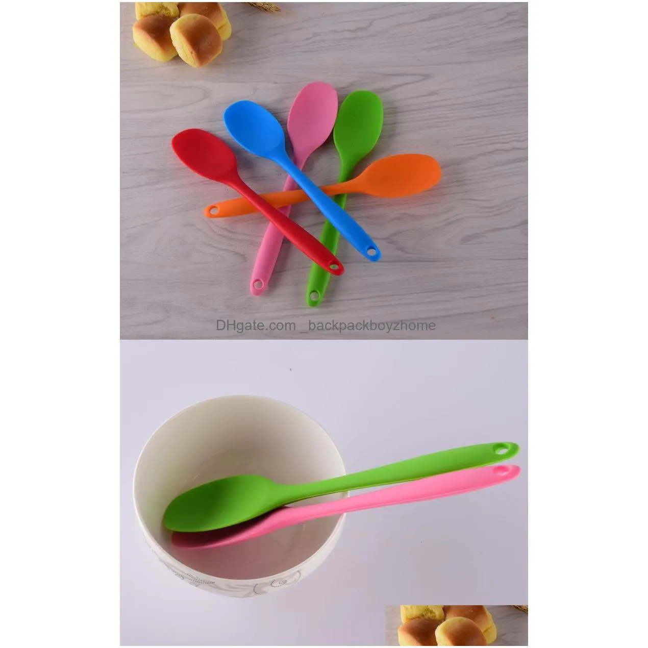 cake butter spatula silicone spoon mixing spoons long-handled cooking utensils tableware kitchen soup spoon mixer kitchen tools