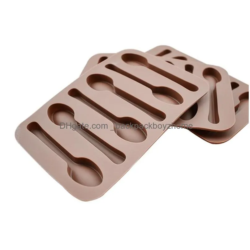 bakeware silicone 6 holes spoon shape chocolate mold cake decorating tools kitchen pastry baking soap stencils silicone form