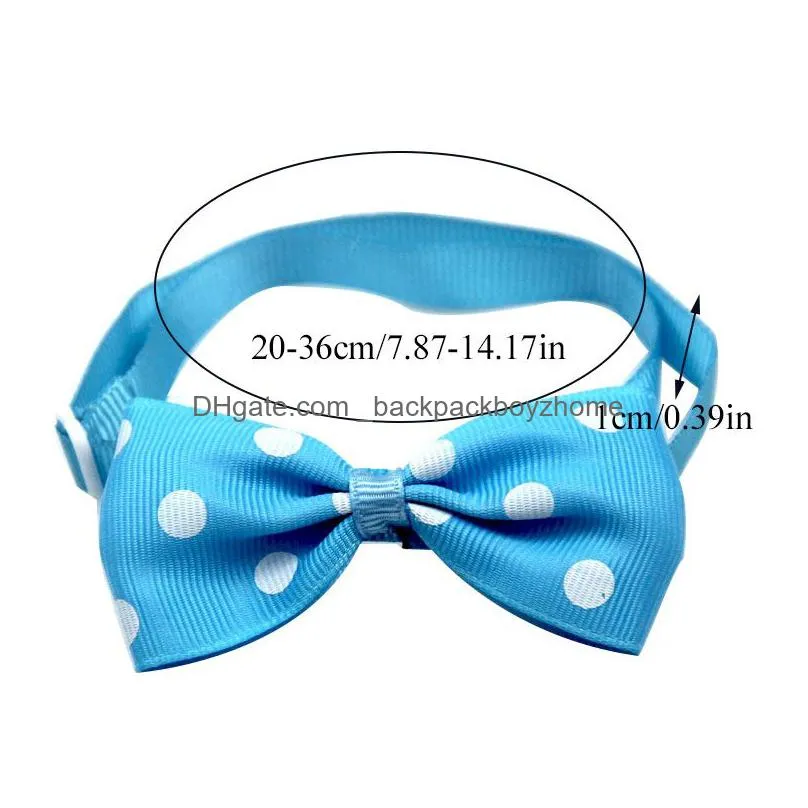 adjustable handmade dots pattern ribbon dog bow ties cute puppy small dog cat tie for collar pet grooming accessories