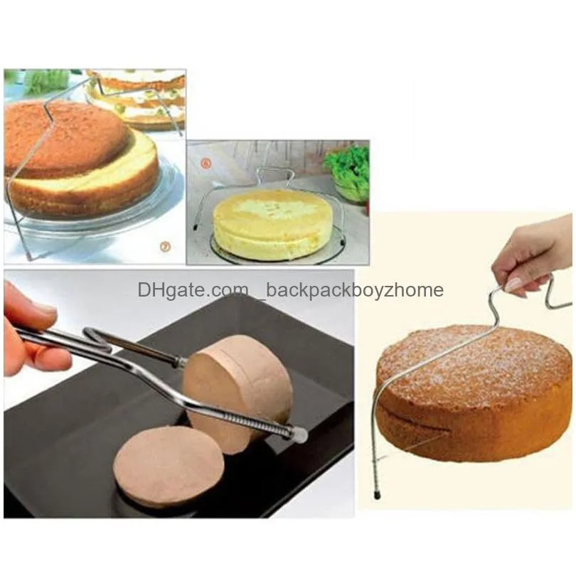 wholesale kitchen diy baking accessories double line cake slicer home diy cake straightener cutting line adjustable cakes slicer