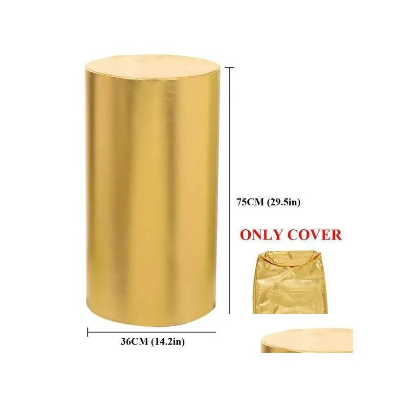 party decoration gold products round cylinder cover pedestal display art decor plinths pillars for diy wedding decorations holiday