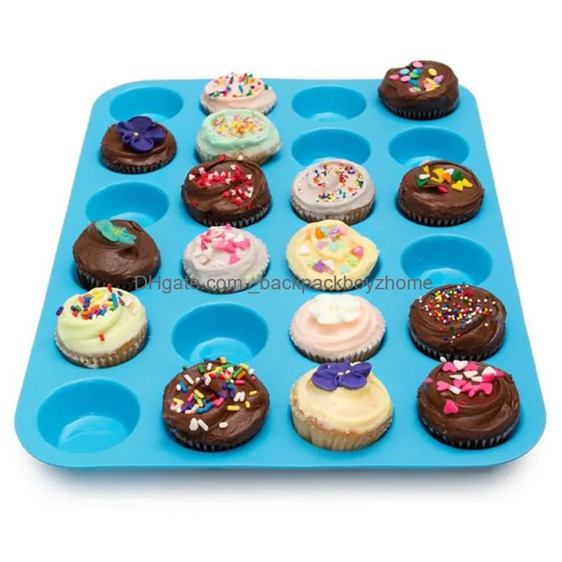 24 cavity silicone cake mold muffin cup cake bakeware fondant cupcake muffin mold  muffin chocolate mould baking tools