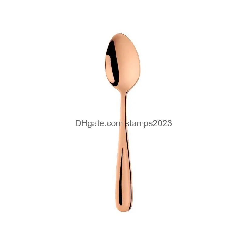 creative 304 stainless steel spoons plated coffee tea spoon flatware stirring teaspoon sugar ice cream kitchen tools