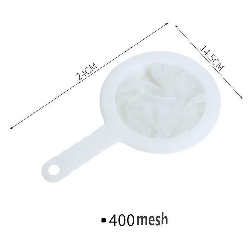 New 400Mesh Soy Filter Bag Reusable Milk Nut Milk Tea Coffee Yogurt Strainers Household Food Nylon Filter Bags Kitchen Accessories