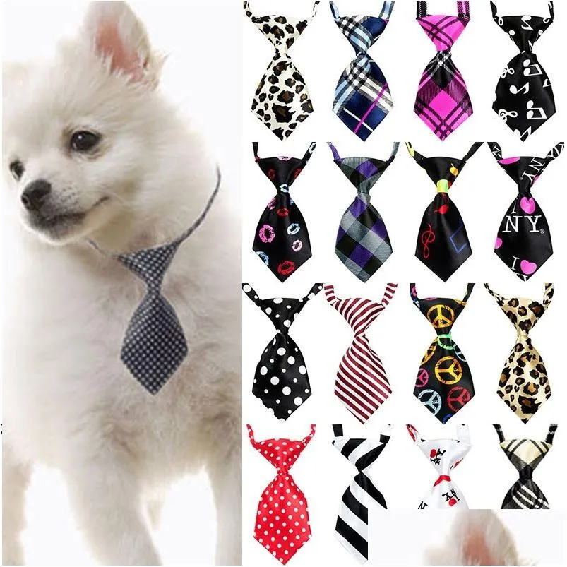 25 50 100 pcs/lot mix colors wholesale dog bows pet grooming supplies adjustable puppy dog cat bow tie pets accessories for dogs