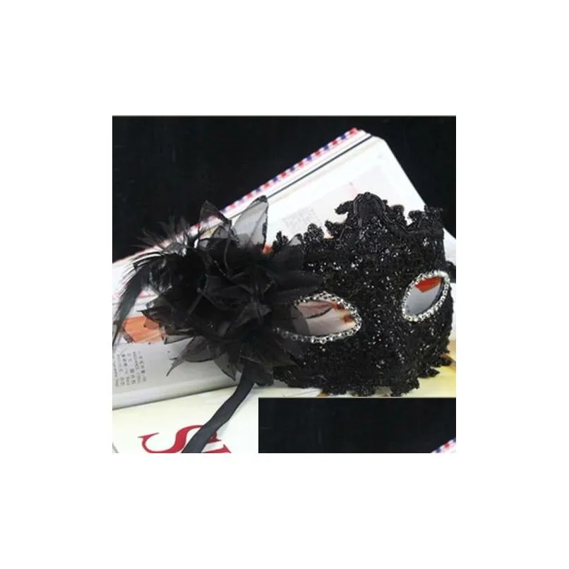  venice party masks exquisite lace diamond leather lady masks masquerade princess mask with flower