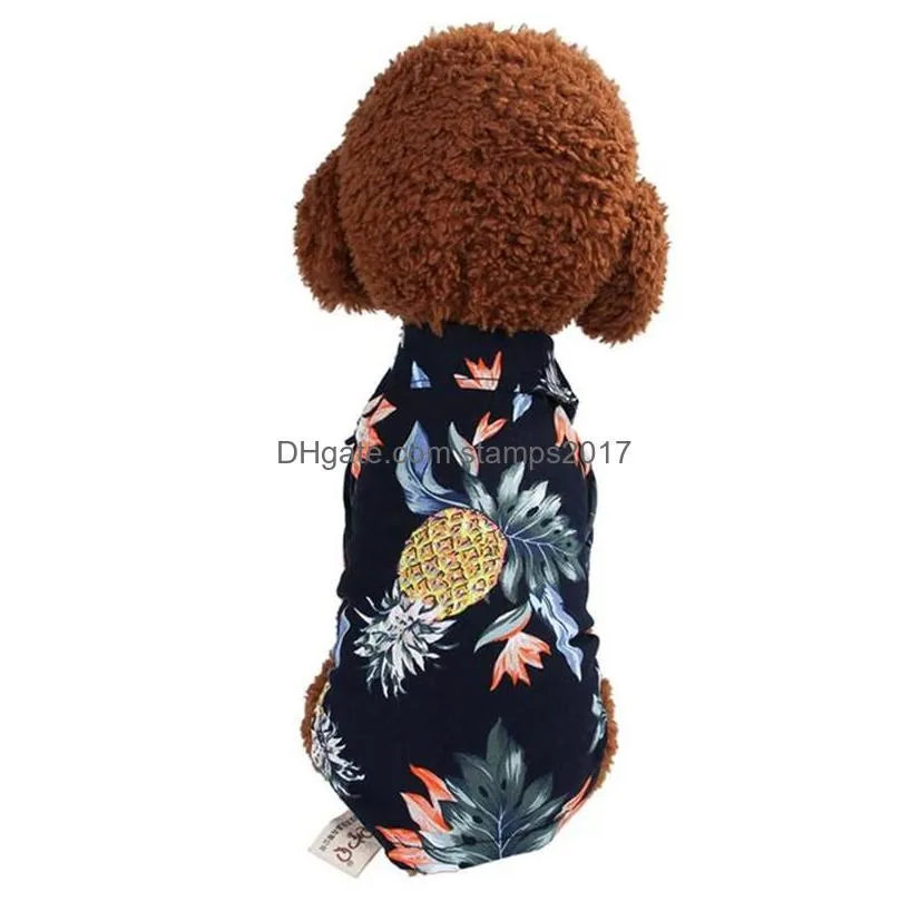 dog shirts cotton summer beach clothes vest short sleeve pet clothes floral t shirt hawaiian tops for dogs chihuahua