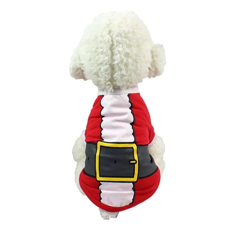 christmas pullover hoodies pet dog apparel cat costume shirt sweater apparel for santa snowman belt casual clothes xs s m l