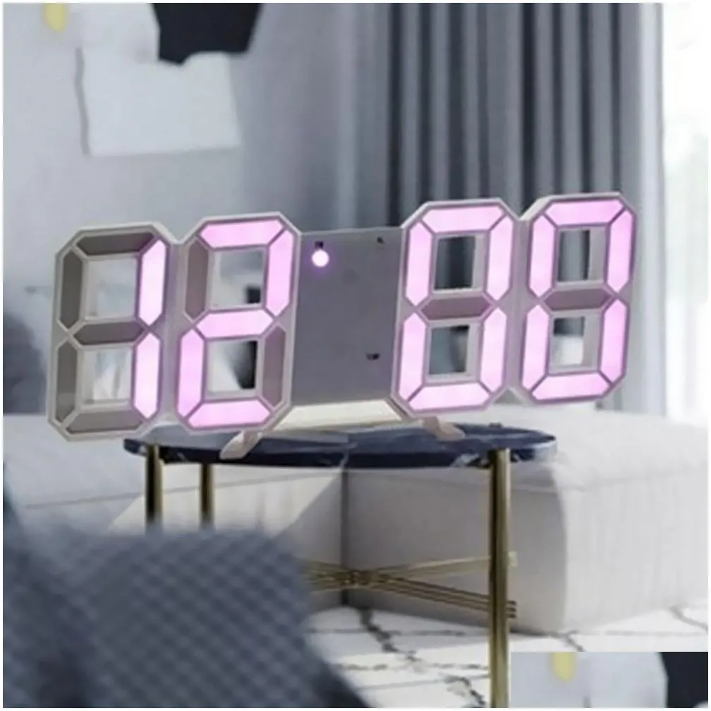 led clock alarm watch usb charge electronic digital clocks wall horloge 3d dijital saat home decoration office table desk clock180e