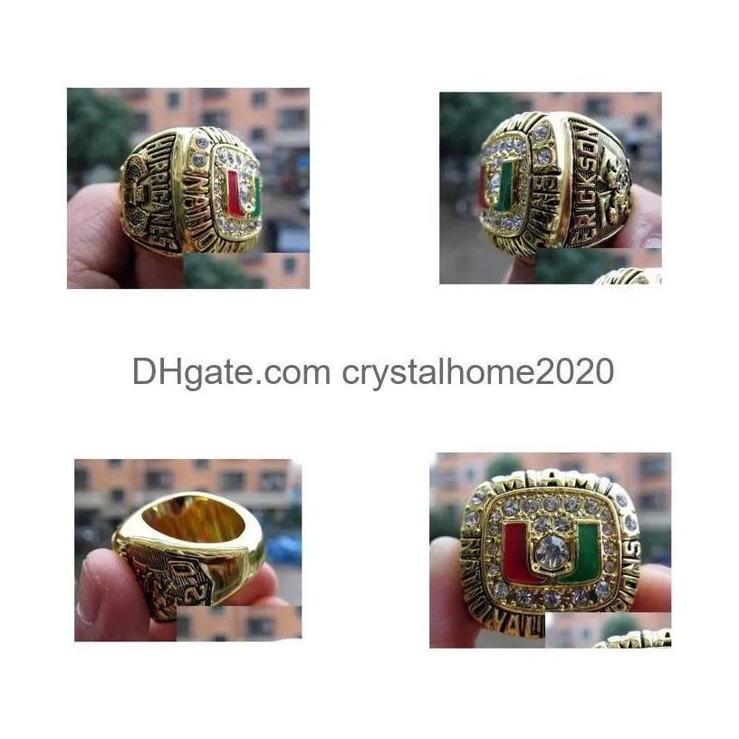 cluster rings 1991  hurricanes national championship ring wholesale fan men gift 2022 2023 hip hop punk jewelry drop delivery 20