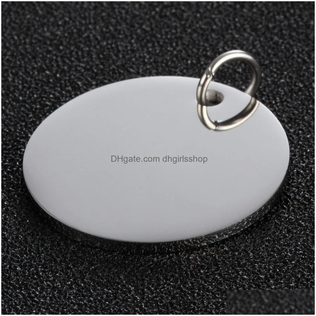 charms mylongingcharm 50pcs mirror polished blank round tag in different sizes stainless steel bracelet keychain 230131