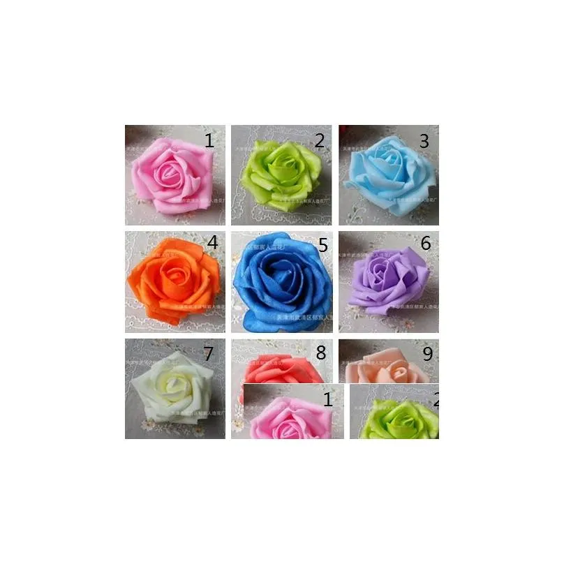  artificial foam roses for home and wedding decoration flower heads kissing balls for weddings multi color 7 cm diameter