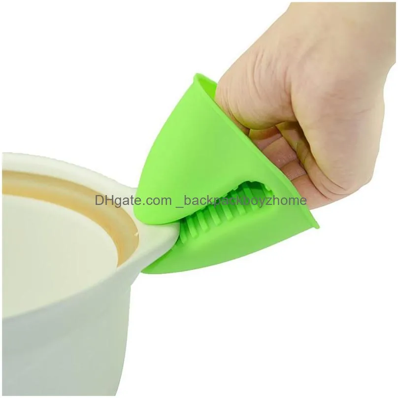 microwave oven anti-hot silicone heat resistant gloves take heat clamp bowl clips thicken oven mitts kitchen baking tools