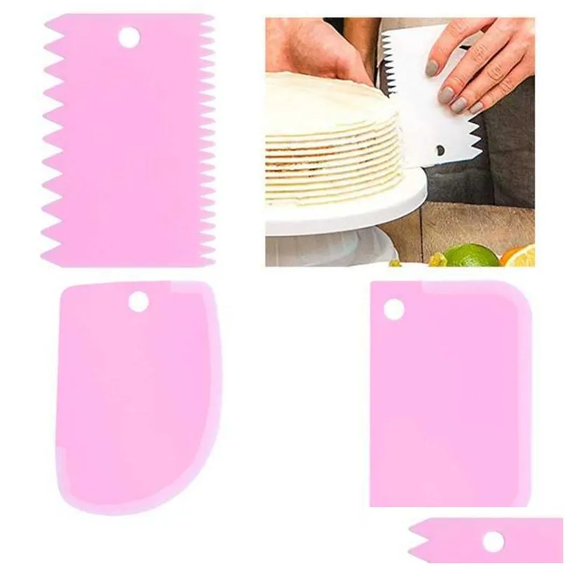 New cake dough cutter, spatula, cream scraper, irregular tooth edges DIY, smoother 2021, 3 pieces per batch