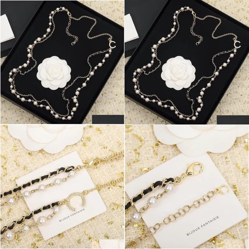 2022 top quality charm pendant necklace with diamond and nature shell beads double layers for women weddding jewelry gift have box stamp