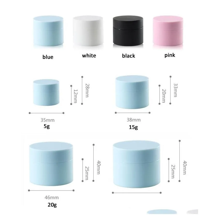 wholesale High Quality 5G 15G 20G 30G PP Cosmetic Cream Jars Packing Bottles With Lid Empty Lotion Container Black Blue Pink White
