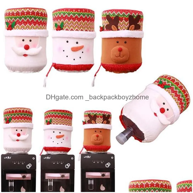 christmas water dispenser bucket cover knitted sweater santa claus snowman elk holiday covers xmas decoration party festival