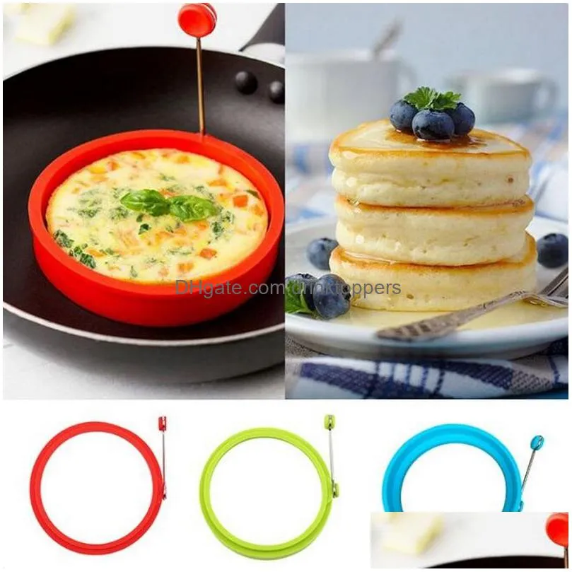 silicone round fried egg pancake ring omelette egg mould for cooking breakfast oven kitchen mold nonstick kitchen accessories