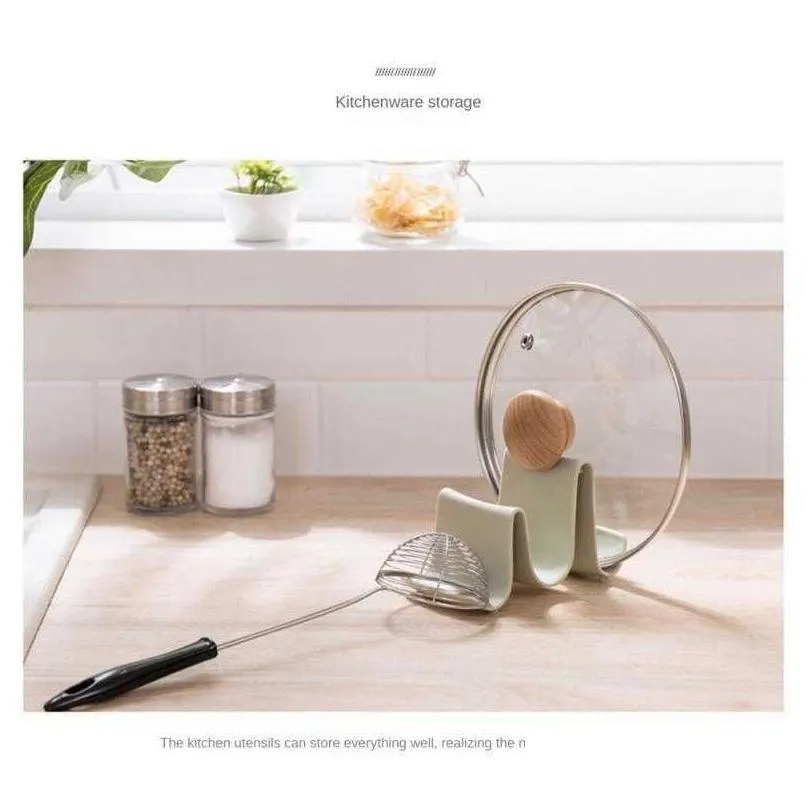 New Kitchen Utensils Pot Cover Shelf Kitchen Simple Practical Spoon Storage Rack Household Creativity Convenient Fashion Wave