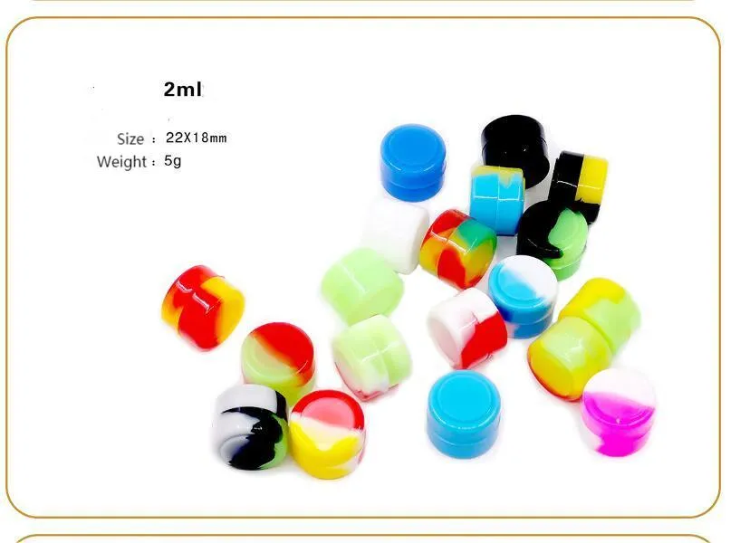 nonstick 2ml 5g wax containers empty bottle silicone box boxes case jars tool storage jar color randomly