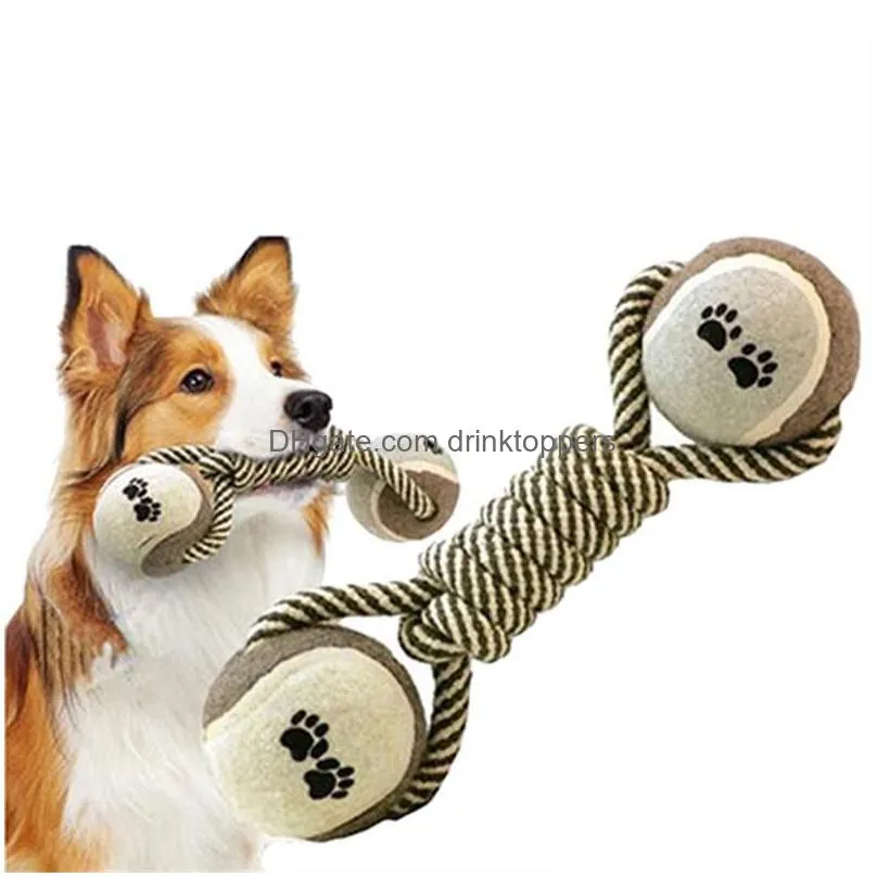 dog toys pet chew toys for dog dumbbell bone rope tennis paw ball puppy dog teeth cleaning training tool