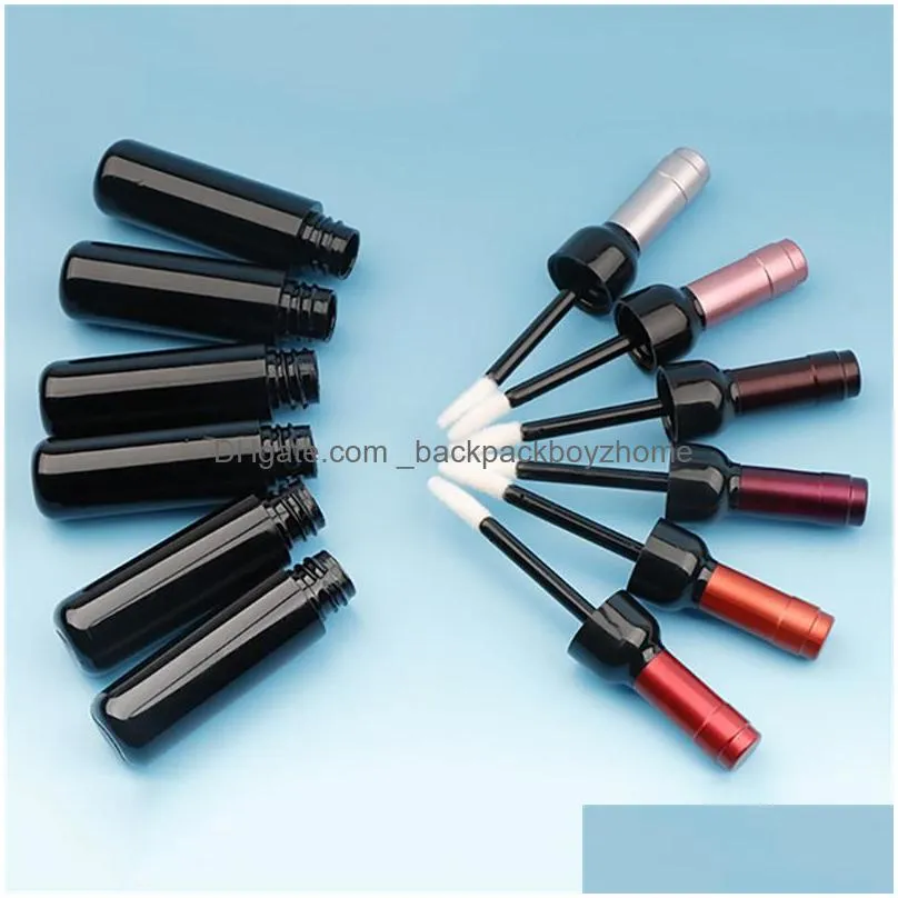wholesale 5ml cute lip gloss containers wine shaped empty lipgloss tube lipstick refillable bottle cosmetic diy packaging