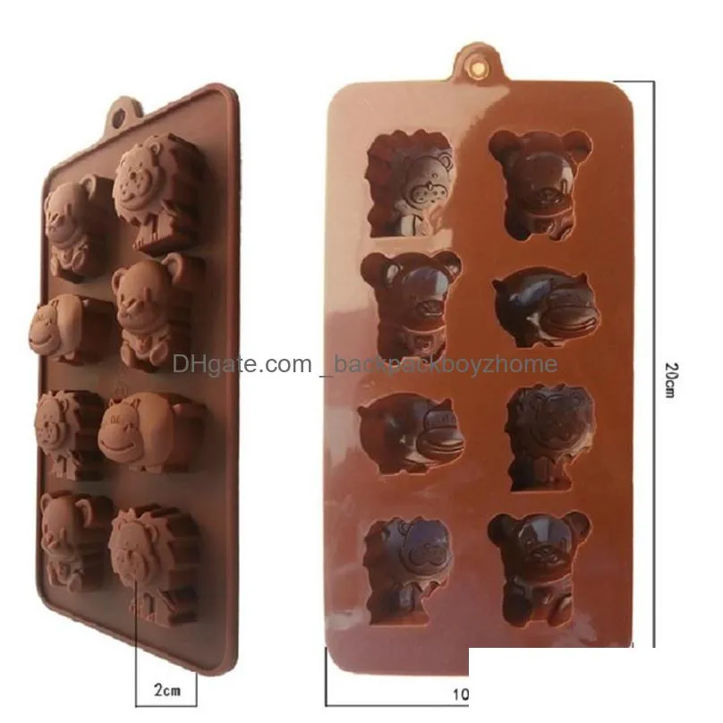 silicone cake mold hippo  bear shape cookie moulds fondant jelly chocolate soap cake decorating diy kitchenware