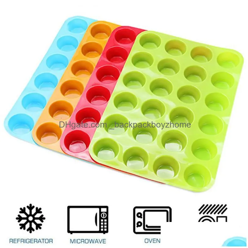 24 cavity silicone cake mold muffin cup cake bakeware fondant cupcake muffin mold  muffin chocolate mould baking tools