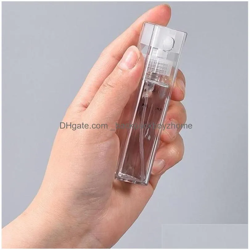 wholesale wholesale 15ml square spray bottle empty plastic cosmetic bottles portable mini travel perfume packing bottles party favor