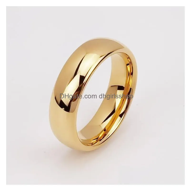 wedding rings classic 1pcs gold color alliance couples tungsten wedding band engagement rings for men women 3.55mm width comfort fit 412