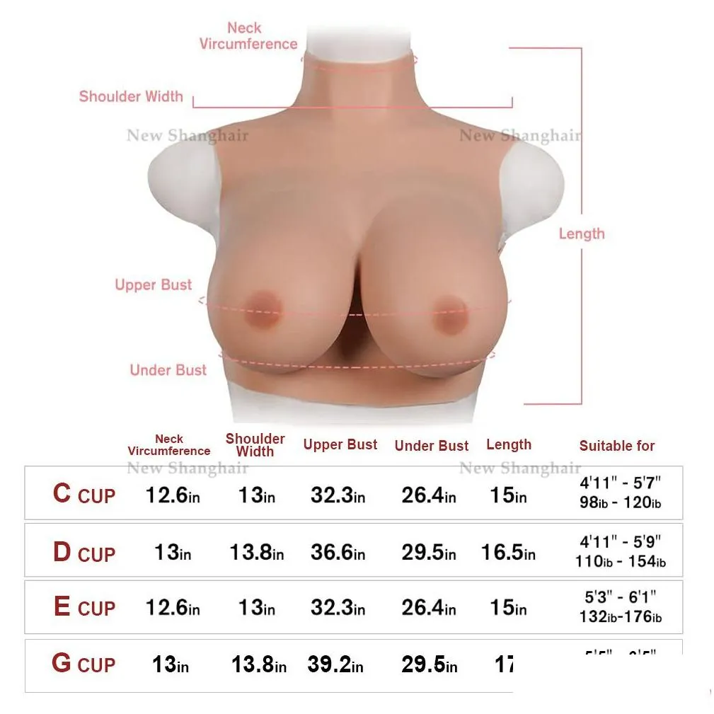 Silicone Breastplate Breast Plates CG Cup Breast forms for Crossdressers Drag Queen Mastectomy Transgender BS5861802