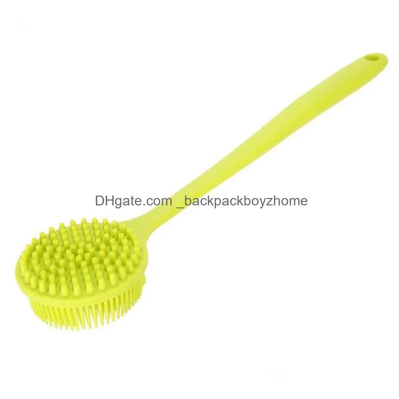 long handle back brush soft silicone scrubber bath shower body brushes spa massage brush healthy skin care bathroom accessories