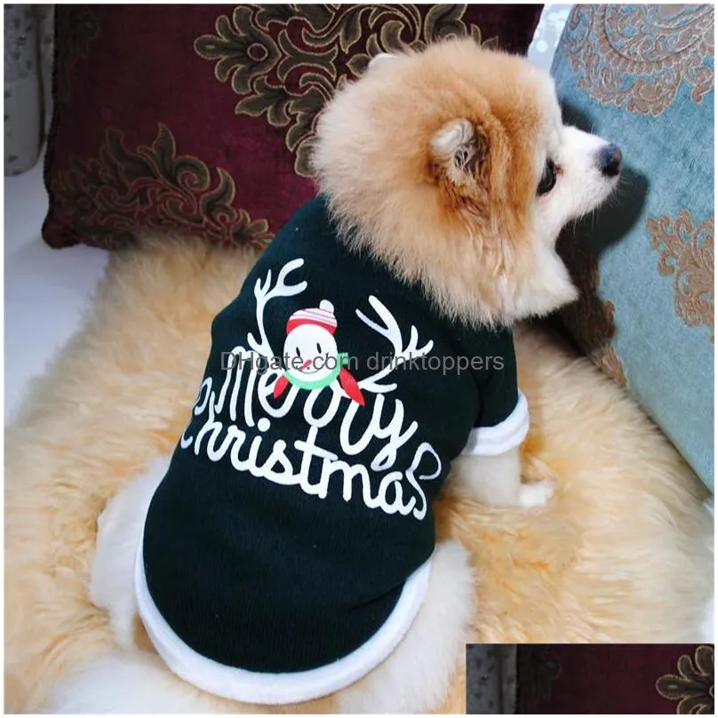 christmas warm pet autumn winter sweater soft clothes for dog jacket santa claus printed fleece cute puppy clothes cat dogs sweatshirt