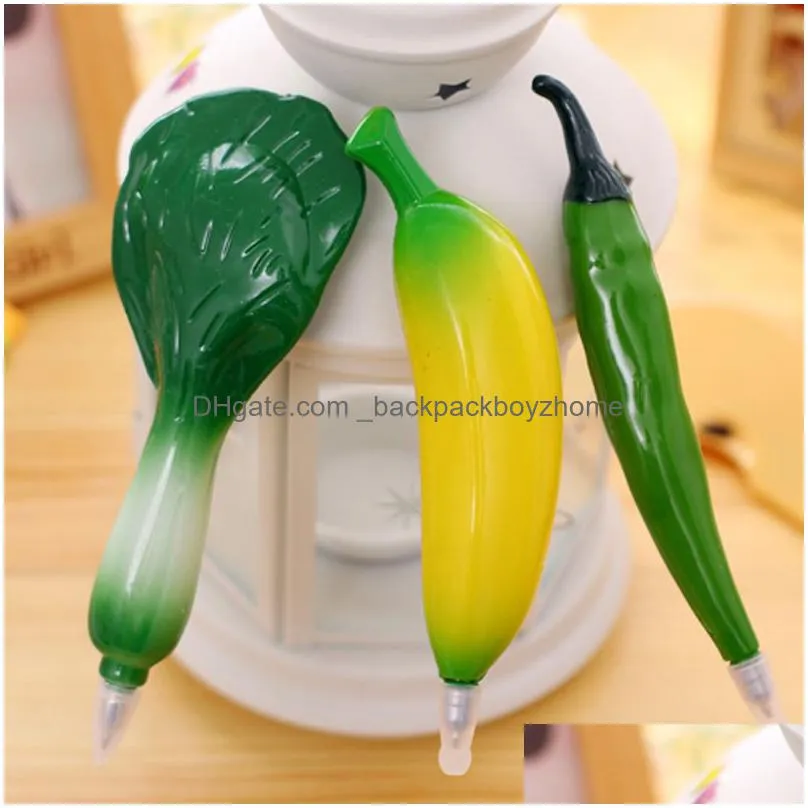 wholesale vegetable fruit ballpoint pens creative gel pen cartoon ballpoint pen fruit and vegetable shape ballpoint pens multicolor