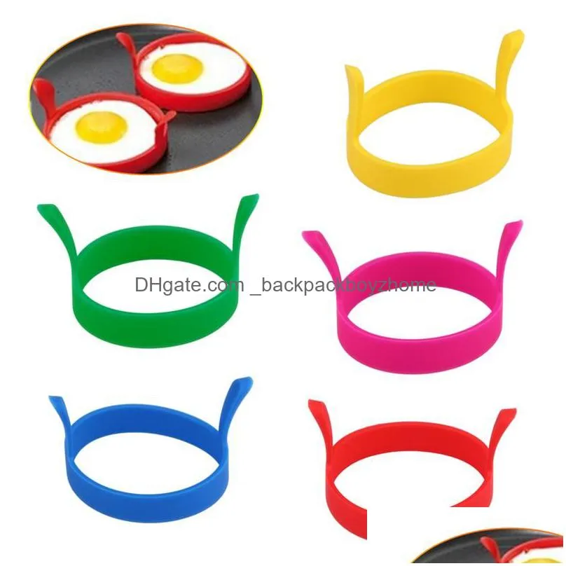 silicone fried egg pancake ring portable round shape eggs mould for cooking breakfast frying pan oven kitchen gadgets