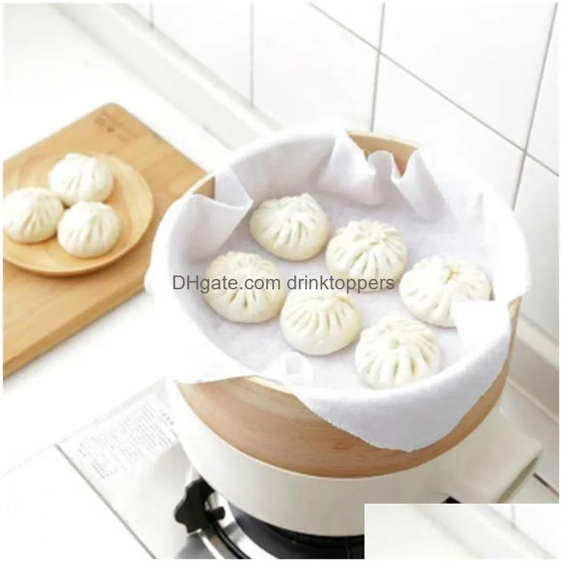 reusable non-stick steamers pad square white cotton cloth steamer dim sum mat restaurant kitchen baking pastry tools accessories