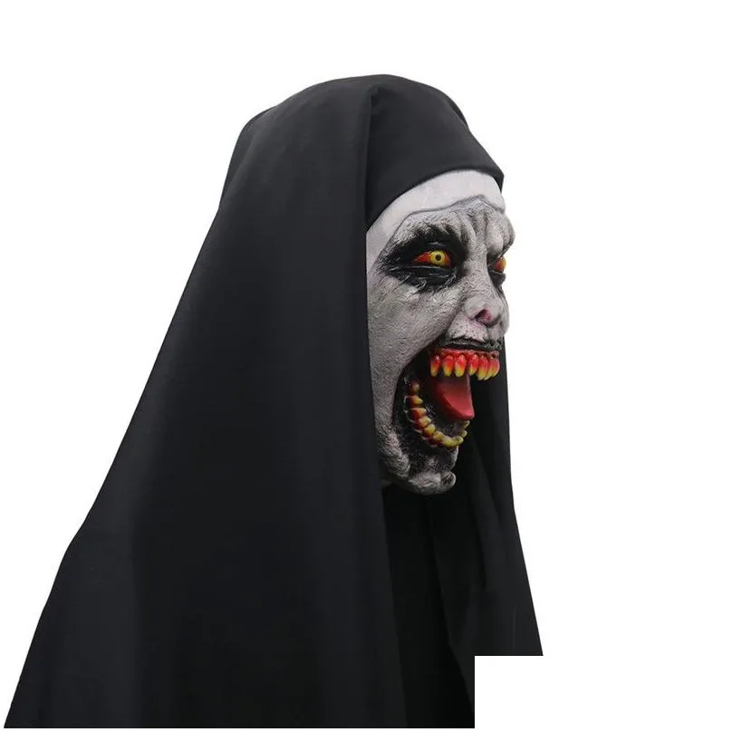 halloween the nun horror mask cosplay valak scary latex masks full face helmet demon halloween party costume props 2018 