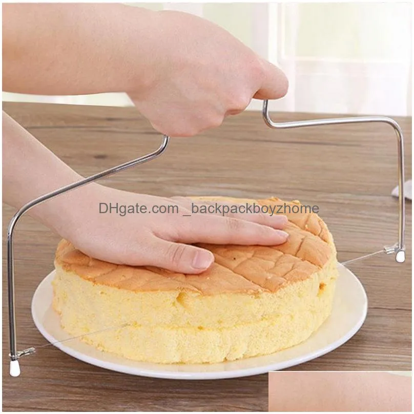 wholesale kitchen diy baking accessories double line cake slicer home diy cake straightener cutting line adjustable cakes slicer