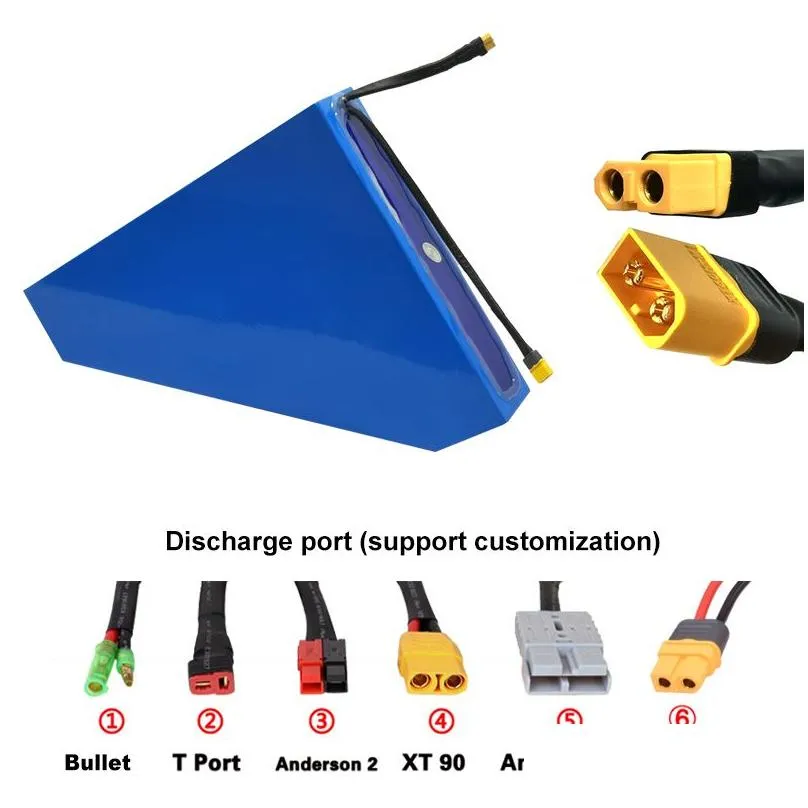 triangle electric bicycle lithium battery pack 48v 52v 20ah for 1000w 1500w bafang ebike motor kits eu us stock