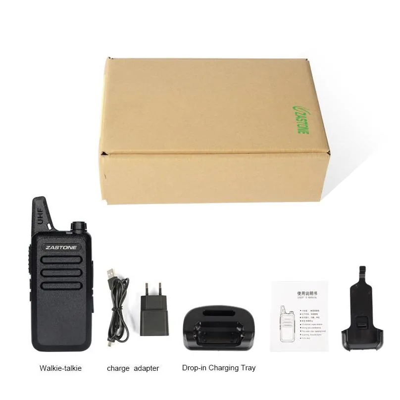 4pcs lot zastone x6 portable walkie talkie uhf 400-470mhz walkie talkie kids ham radio transceiver mini handheld radio227s