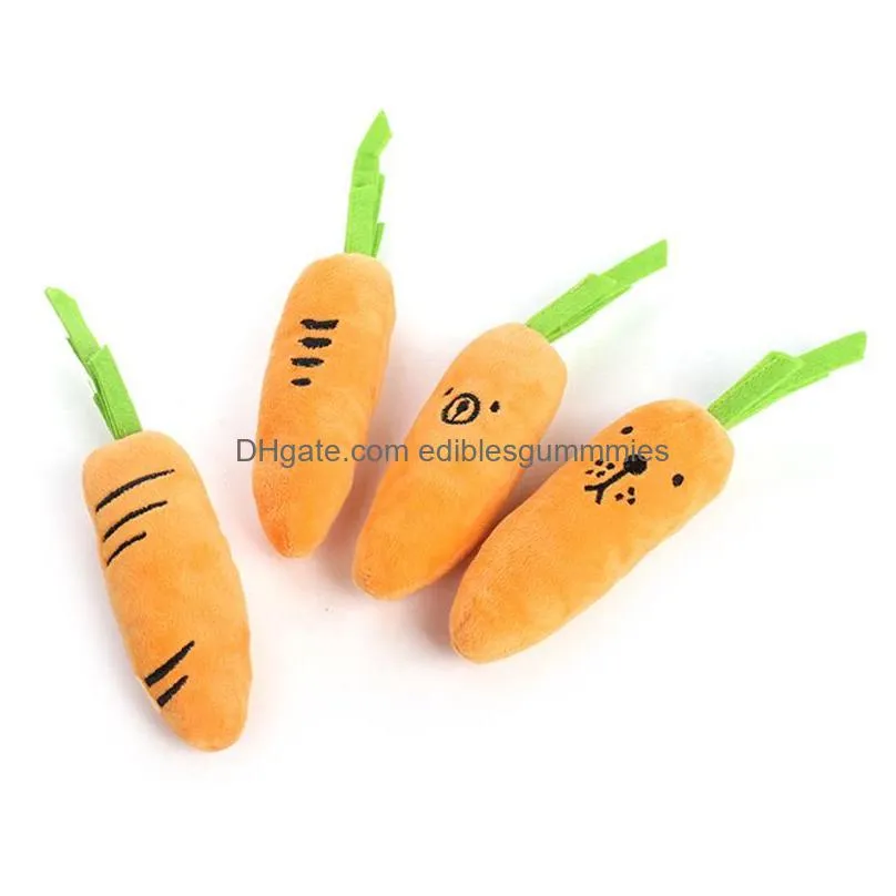 Vegetable Carrot Shape Dog Cat Plush Chewing Bite Squeaker Pet