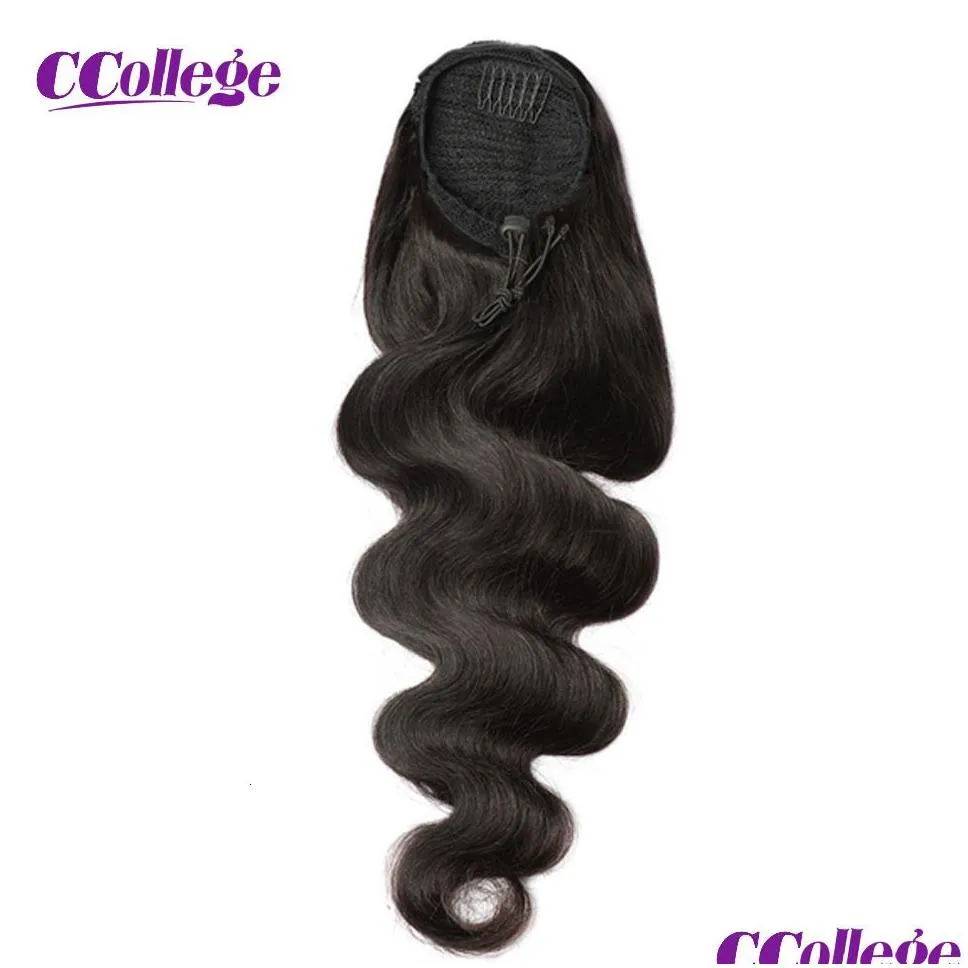 Ponytails Ponytail Human Hair Extensions Curly Ponytail Extensions Drawstring Straight Hair CCollege 8-30 Inches Afro Kinky Curly