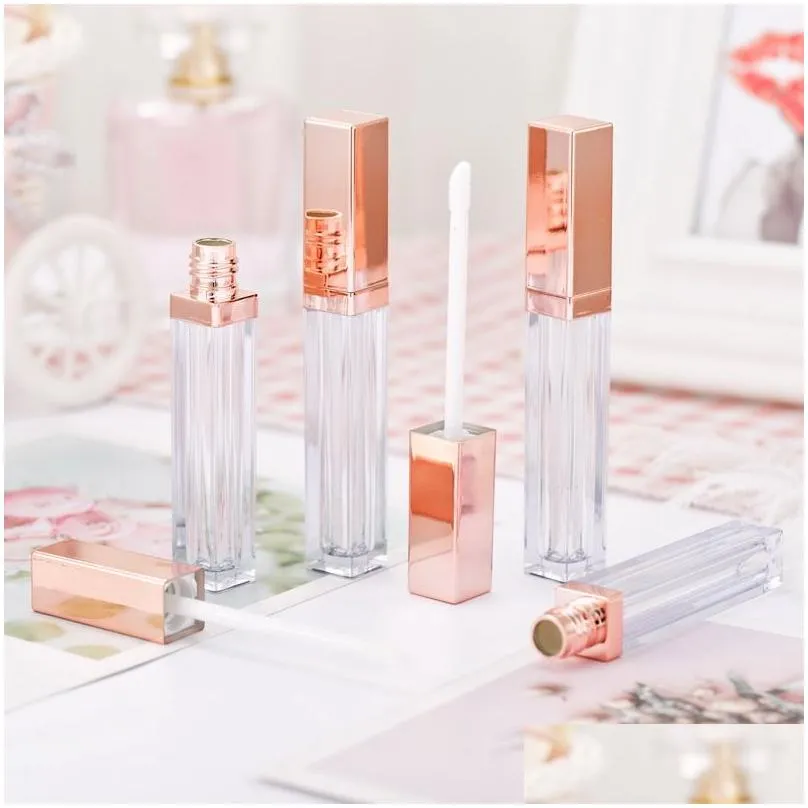 wholesale Empty Lipgloss Tube Bottles DIY Lip Gloss Mask Cream Containers Rose Gold Refillable Packing 20pcs/lot