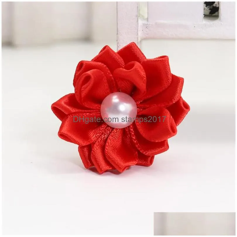 flower dog hair bows long hair pet dogs bows rubber band cat puppy hair clips pet grooming bow dog accessories