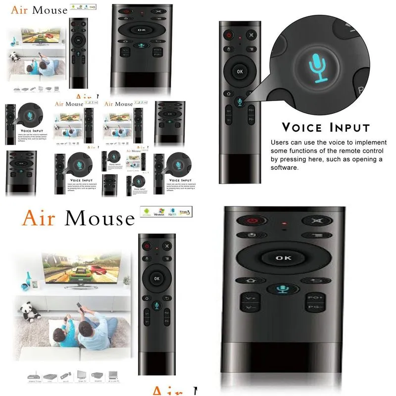 voice control air mouse remote for android tv box